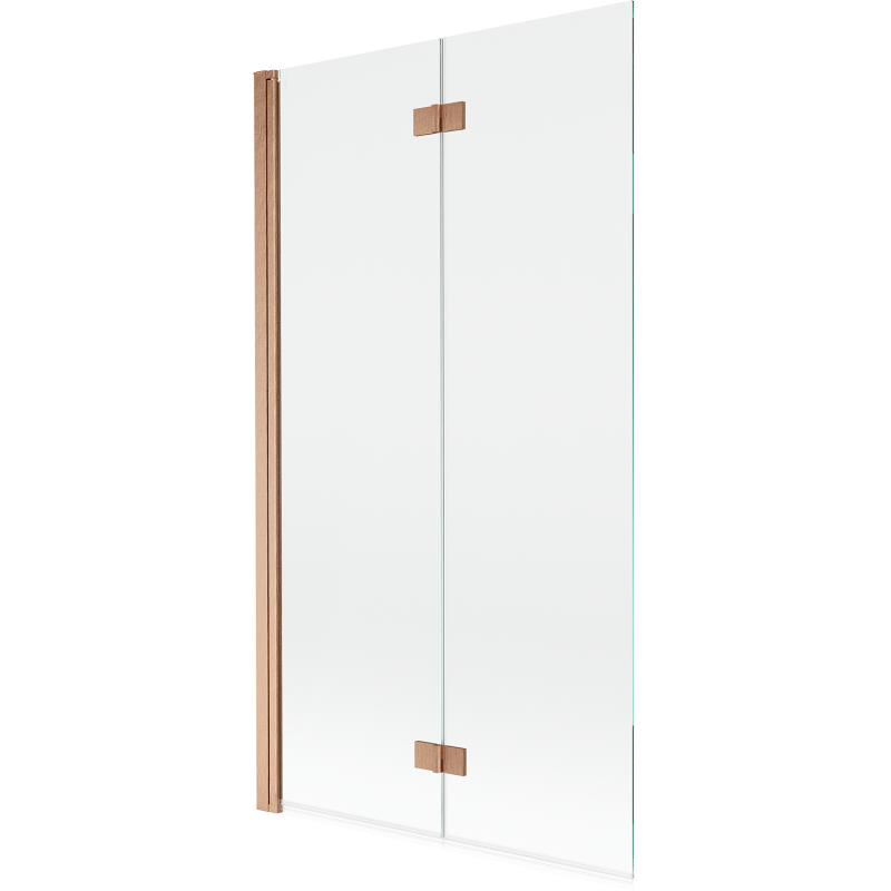 Mexen Mist parawan nawannowy 2-skrzydłowy lewy 100 x 150 cm, transparent, miedź szczotkowana - 8A9-100-002-65-00-L