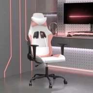 Fotele gamingowe - Fotel gamingowy, biało-różowy, sztuczna skóra - miniaturka - grafika 1