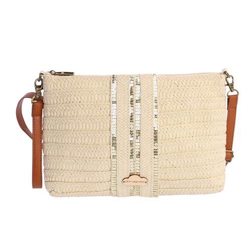 Don Algodon - Damska torba na ramię - Damska torba plażowa - Torebka damska letnia - Torba z rafii - Torba plażowa dla kobiet - Torebka wiklinowa damska ręcznie robiona idealna na plażę, Porto, Surowy