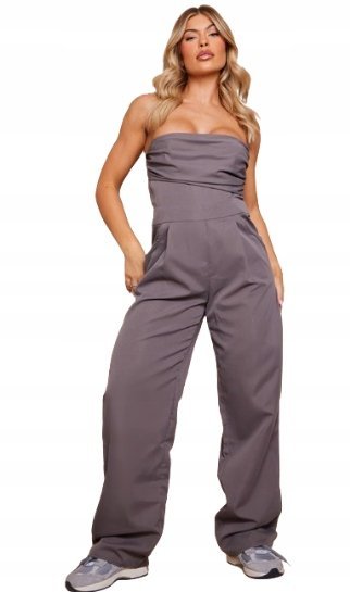 PRETTYLITTLETHING SZARY KOMBINEZON DAMSKI 38 M6T