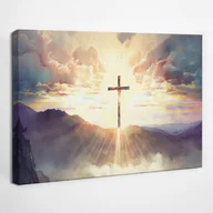 Ikony i obrazy sakralne - Krzyż Symbol Chrześcijański - obraz polycanvas, 30x20 - miniaturka - grafika 1