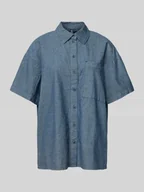 Bluzki damskie - Bluzka z krótkim rękawem o kroju relaxed fit z czystej bawełny model ‘MIA’ - miniaturka - grafika 1