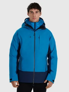 4F Kurtka trekkingowa przeciwdeszczowa membrana 20000+ męska - niebieska L - Kurtki i kamizelki sportowe męskie - miniaturka - grafika 1