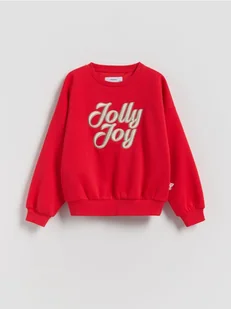 Reserved - Świąteczna bluza z napisem - czerwony - Bluzy dla dziewczynek - miniaturka - grafika 1