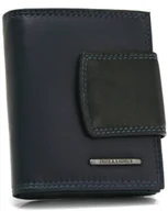 Portfele - Skórzany portfel damski Bellugio - granatowo-czarny - miniaturka - grafika 1