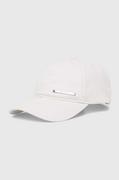 Czapki męskie - Calvin Klein czapka z daszkiem bawełniana kolor biały z aplikacją - miniaturka - grafika 1