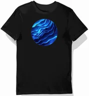 Koszulki męskie - Koszulka męska czarna z motywem niebieskiej fali esportowej XL - miniaturka - grafika 1