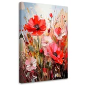Obrazy i zdjęcia - Feeby Obraz do salonu, Kwiaty Polne Akwarela Czerwony Natura 40x60cm - miniaturka - grafika 1