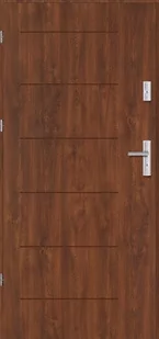 Drzwi wejściowe LINEA 1 90 cm lewe orzech - Drzwi zewnętrzne - miniaturka - grafika 1