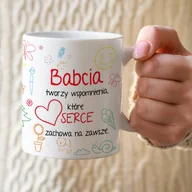 Kubki - Kubek z nadrukiem - Babcia tworzy wspomnienia, które serce zachowa na zawsze - miniaturka - grafika 1