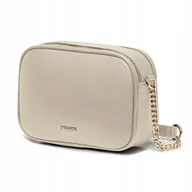 Torebki damskie - Torebka Damska Crossbody Prostokątna PUCCINI Z Łańcuszkiem Beż BML058M-6A - miniaturka - grafika 1