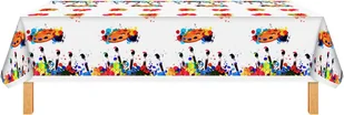 Obrus artystyczny do malowania, plastikowy obrus z plamami farby, 130x220 cm, dekoracja na przyjęcie urodzinowe dla dzieci, dekoracja na baby shower - Dekoracje domu - miniaturka - grafika 1