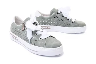RIEKER SNEAKER L8845-52 green, półbuty damskie - Rieker - Półbuty damskie - miniaturka - grafika 1