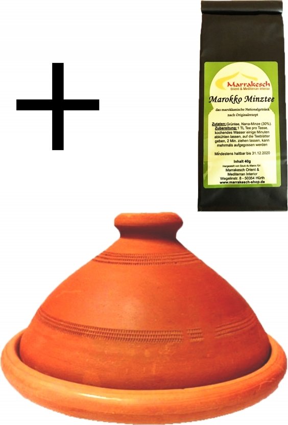 zestaw 2, ORYGINALNY tagine tagine + marokańska herbata miętowa (Ø 30 cm)