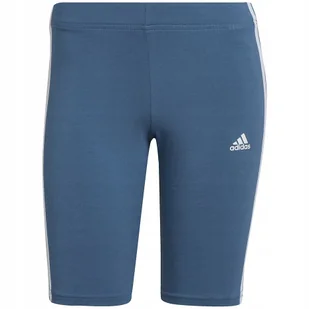 Spodenki damskie adidas Essentials 3-Stripes Bike Shorts niebieskie HD1803 - Legginsy - miniaturka - grafika 1