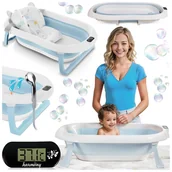 Wanienki dla dzieci - WANIENKA DZIECIĘCA Z TERMOMETREM HARMONY NIEBIESKA + PODUSZKI SŁONIKI - miniaturka - grafika 1