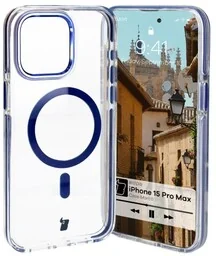 Bizon Etui z pierścieniem magnetycznym Case Marco do iPhone 15 Pro Max, przezroczyste z niebieską ramką - Etui i futerały do telefonów Bizon Etui z pierścieniem magnetycznym Case Marco do iPhone 15 Pro Max, przezroczyste z niebieską ramką - Etui i futerały do telefonów - miniaturka - grafika 1