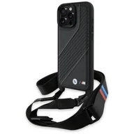 Etui i futerały do telefonów - BMW BMHCP16X23PSCCK iPhone 16 Pro Max     6.9" czarny/black hardcase M Edition Carbon Stripe & Strap - miniaturka - grafika 1