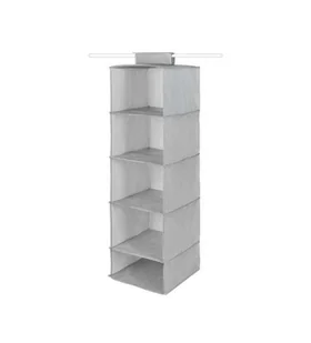 Compactor Organizacja garderoby - Organizer wiszący 30x30x105 cm, 5 przegródek, szary RAN10166 - Pudła i pojemniki do przechowywania - miniaturka - grafika 1