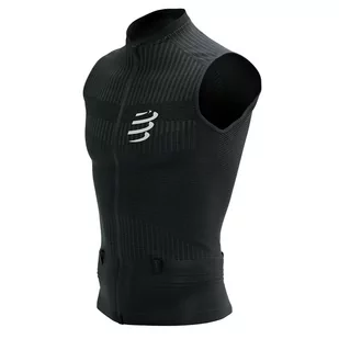 COMPRESSPORT Koszulka kompresyjna do biegania TRAIL POSTURAL TANK TOP black - Koszulki sportowe męskie - miniaturka - grafika 1