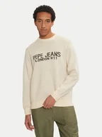 Swetry męskie - Pepe Jeans Sweter Cardin PM702466 Écru Regular Fit - miniaturka - grafika 1