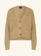 Swetry damskie - Boss Kardigan Fortellini Z Dodatkiem Alpaki braun - miniaturka - grafika 1