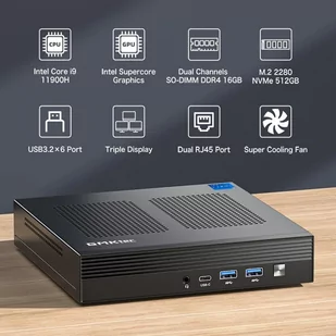 GMKtec M4 Intel Core i9-11900H Mini PC, 32GB DDR4 1TB SSD, Window 11 Pro, WiFi 6, BT5.2, USB3.2, Triple HD 4K - EU - Mini PC - miniaturka - grafika 6