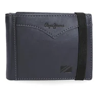 Portfele - Pepe Jeans Kurtka Portfel z elastyczną taśmą Niebieski 11,5x8,5x1 cm Skóra by Joumma Bags, Niebieski, Talla única, Portfel z elastyczną tasiemką - miniaturka - grafika 1