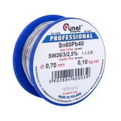 Akcesoria do lutowania - Cynel WG-01X-01-1-070-6 cyna lutownicza 0,7 mm szpula 100 g - miniaturka - grafika 1