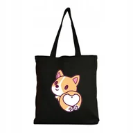 Torby i wózki na zakupy - Eko Torba na ramię Zakupy Shopper Torebka Bawełniana Eco Akita Shiba Pies 2 - miniaturka - grafika 1