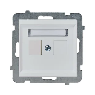 Ospel Plakietka pojedynczego gniazda komputerowego SONATA Biały GPK-1R/p/00 - Klawisze i ramki - miniaturka - grafika 1