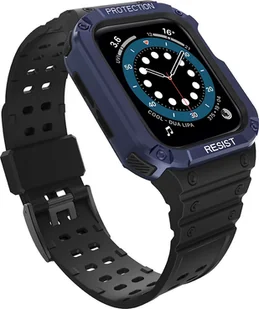 Hurtel Protect Strap Band opaska z etui do Watch 7 / 6 / 5 / 4 / 3 / 2 / SE (45 / 44 / 42mm) obudowa pancerny pokrowiec na zegarek czarny - Akcesoria do smartwatchy - miniaturka - grafika 1