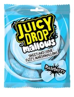 Żelki - JUICY DROP MALLOWS RASPBERRY MALINOWE PIANKI W KWAŚNEJ MUSUJĄCEJ POSYPCE 100G - miniaturka - grafika 1