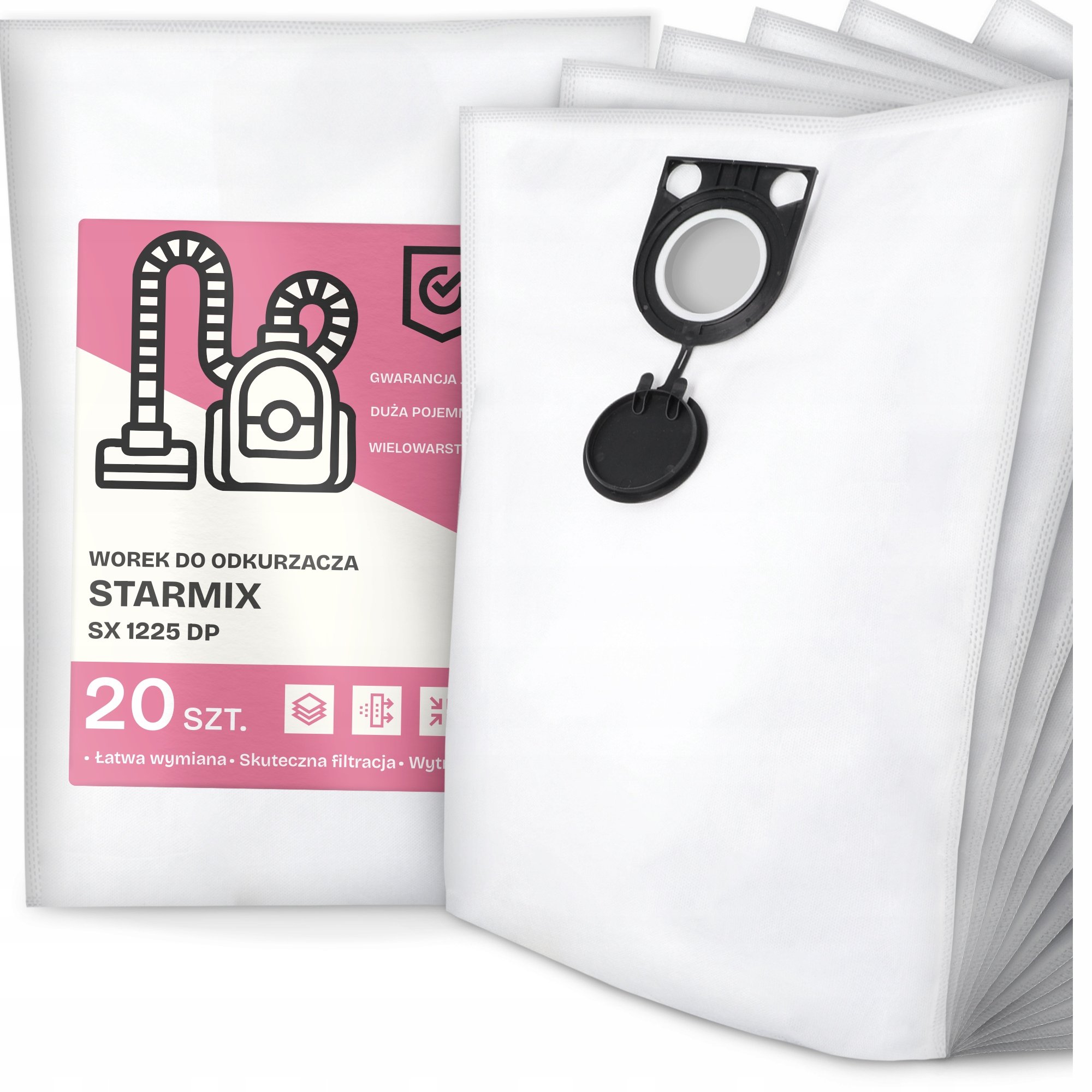 20x Worek do Odkurzacza Starmix Sx 1225 Dp Syntetyczny Pojemny Mocny G9