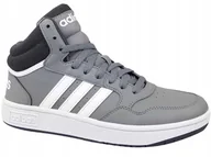 Buty sportowe damskie - Adidas Hoops 3.0 MID IF2721 Buty Wysokie Szare - miniaturka - grafika 1
