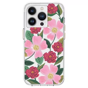 Rifle Paper Clear - Etui iPhone 14 Pro zdobione złotem (Rose Garden) - Etui i futerały do telefonów - miniaturka - grafika 1