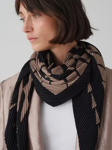OPUS Chusta w kolorze czarno-brązowym - Apaszki i szaliki damskie - miniaturka - grafika 1