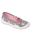 Kapcie damskie - Dziewczęce kapcie szare Befado - miniaturka - grafika 1