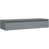 Szafki łazienkowe - Mexen Rivel szafka łazienkowa podumywalkowa 140 cm z blatem, 1 szuflada, ryflowana , grafit mat - 91A20-14023-1-BFC66 - miniaturka - grafika 1