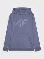 Bluzy sportowe męskie - Męska bluza dresowa nierozpinana z kapturem 4F 4FWMM00TSWSM1766 - niebieska - miniaturka - grafika 1