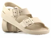 Sandały damskie - Lekkie sandały damskie piankowe z klamrami - Big Star LL274746, beżowe - miniaturka - grafika 1