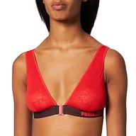 Biustonosze - PUMA Damski biustonosz z siateczki, trójkątny, Red Combo., M - miniaturka - grafika 1