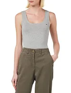 Koszulki i topy damskie - TOM TAILOR Damski Basic Top z wyszywanym logo 1032034, 11282 - Silver Grey Melange, L - miniaturka - grafika 1