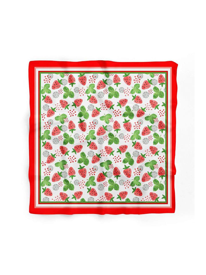 Lucky Bees Chusta w kolorze czerwono-zielonym - 55 x 55 cm