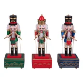 Ozdoby bożonarodzeniowe - Dziadek do orzechów pozytywka na kwadratowej podstawie 30 cm - miniaturka - grafika 1