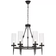Lampy sufitowe - LAMPA WISZĄCA NOWOCZESNA CZARNA MORATTI W6 - miniaturka - grafika 1