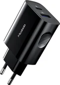 Ładowarki do telefonów - Mcdodo 20W PD Fast Charge Adapter Ładowarka sieciowa QC 3.0 1x USB 1x USB-C (Typ-C) do smartfonów czarny - miniaturka - grafika 1