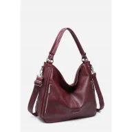 Torebki damskie - Stylowa Pojemna Torebka Czerwona Torba Damska Shopperka LUIGISANTO A4 - miniaturka - grafika 1