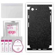 Szkła hartowane na telefon - Folia naklejka skórka strukturalna na TYŁ+BOKI do Apple iPhone 7 -  Plaster Miodu Czarny - apgo SKINS - miniaturka - grafika 1