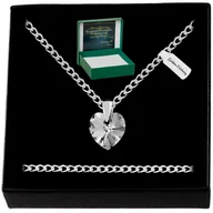 Łańcuszki - SREBRNY NASZYJNIK SERDUSZKO SWAROVSKI 925 ŁAŃCUSZEK ZAWIESZKA DLA SIOSTRY - miniaturka - grafika 1